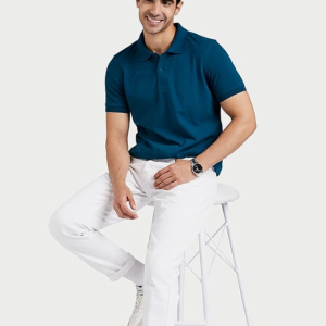 Amazon Brand - Symbol Men's Cotton Rich Solid Polo Tshirt | Collar Tshirts | Half Sleeves | Plain-Regular Fit (Available in Plus Sizes and Combo Pack of 2)